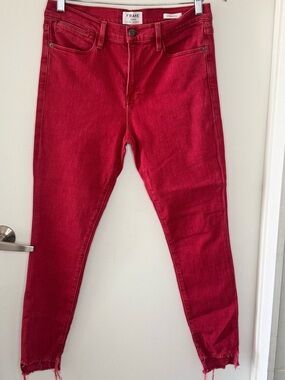 FRAME Le High Skinny Red Denim Jeans Women’s 29 Nordstrom Normcore Preppy EUC